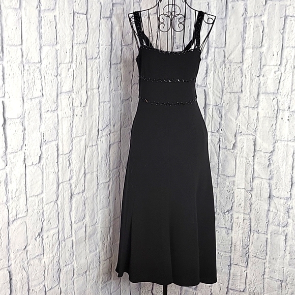 EVAN-PICONE Black Beaded Dress 8‎ Petite - Picture 1 of 7